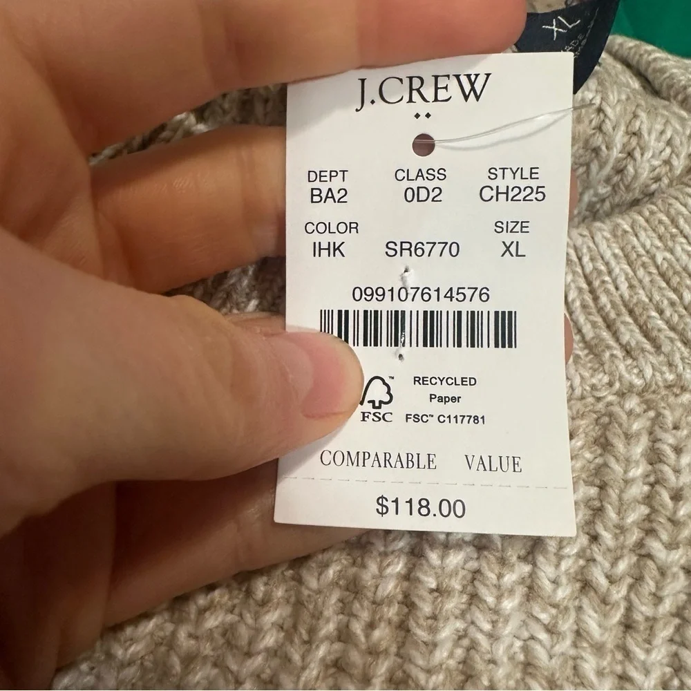 J crew Marled raglan shaker-stitch crewneck sweater